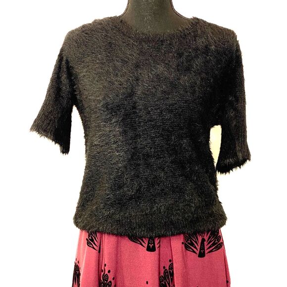 Anthropologie Knitted & Knotted Isola Black Textured Sweater‎ XL - Picture 1 of 8